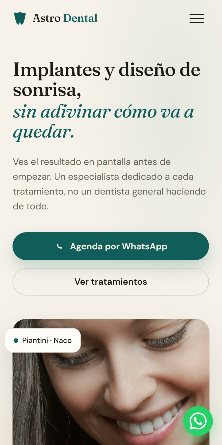 Astro Dental en un celular