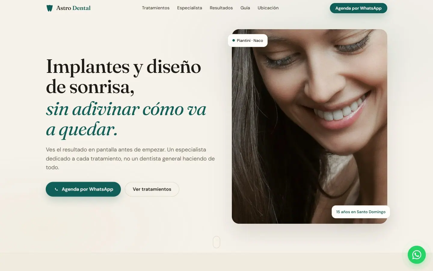 Interfaz de Astro Dental