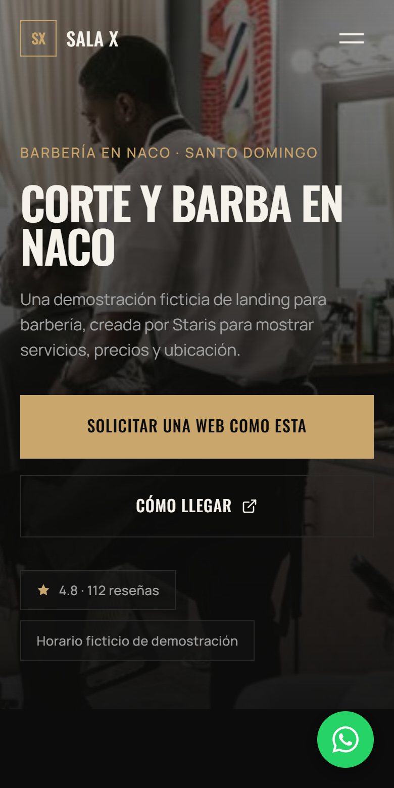 Sala X en un celular